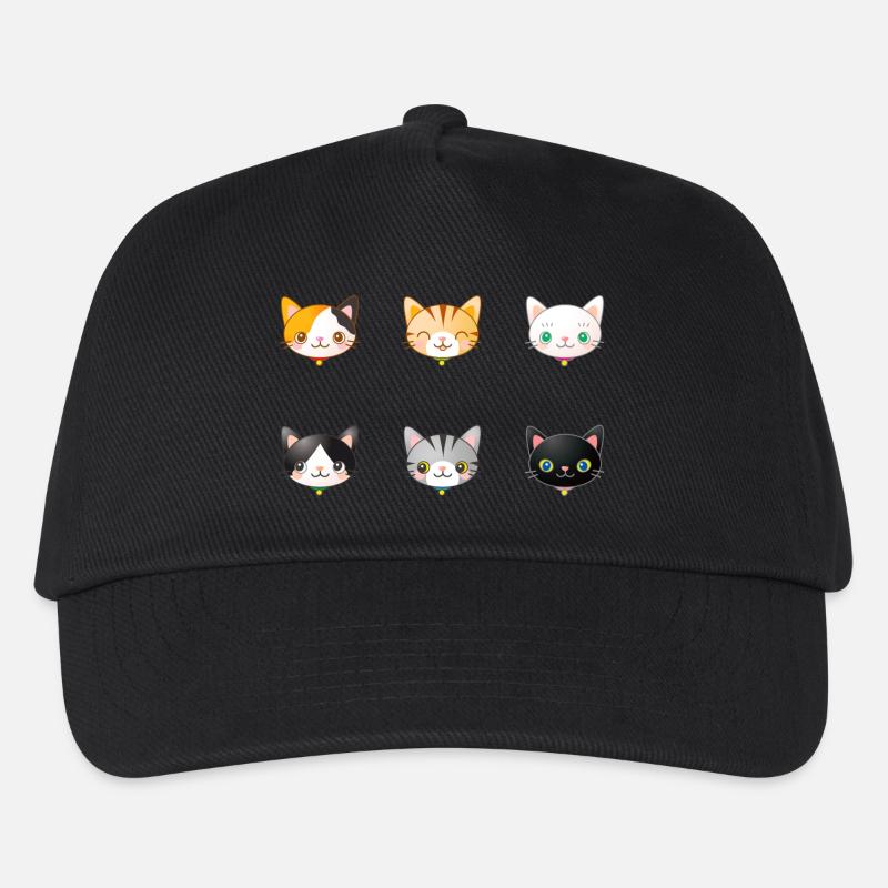 Katzen - Kinder Basecap - Schwarz