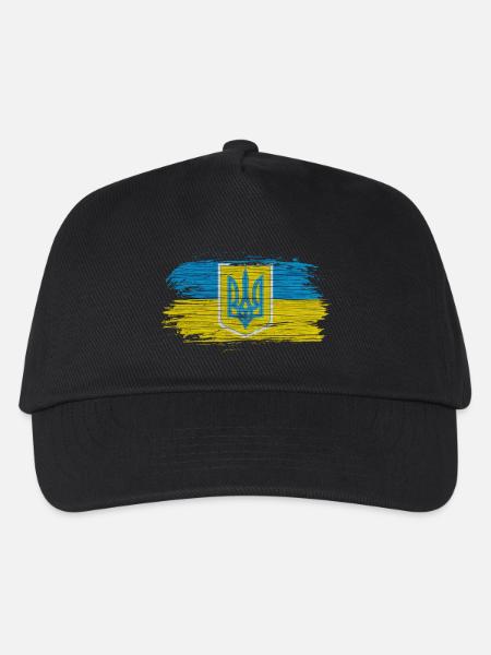 Ukraine Flaggen Design mit den Nationalfarben - Kinder Basecap - Schwarz