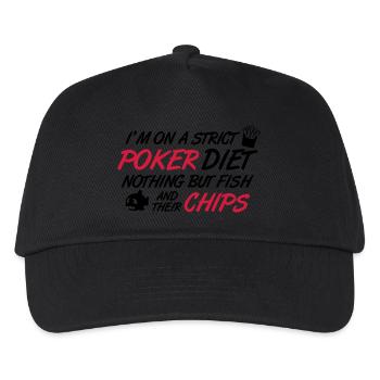Poker diet: Fish and their chips - Kinder Basecap - Schwarz - Vorne