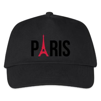 I love Paris, Paris mit Eifelturm - Kinder Basecap - Schwarz - Vorne