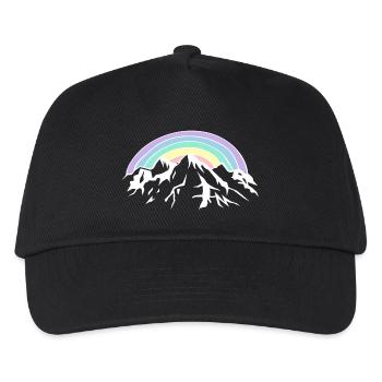 Regenbogen und Berge - Kinder Basecap - Schwarz - Vorne