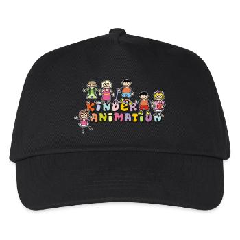 Vom Grafik Designer--- Kinderanimation - Kinder Basecap - Schwarz - Vorne