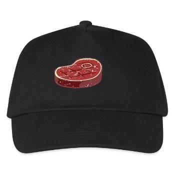 Steak - Meat - BBQ - Vintage - Casquette de baseball Enfant - noir - Devant