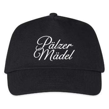 Pälzer Mädel Klassik (Weiß) Mädels aus der Pfalz - Kinder Basecap - Schwarz - Vorne
