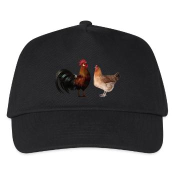 Hahn und Henne am431 - Kinder Basecap - Schwarz - Vorne
