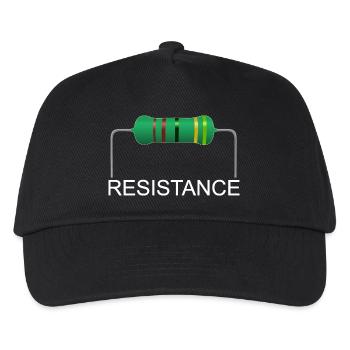 Widerstand, 33 Ohm, Resistance, Elektrotechnik - Kinder Basecap - Schwarz - Vorne