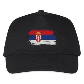 Serbia vintage flag - Kids’ Baseball Cap - black - Front