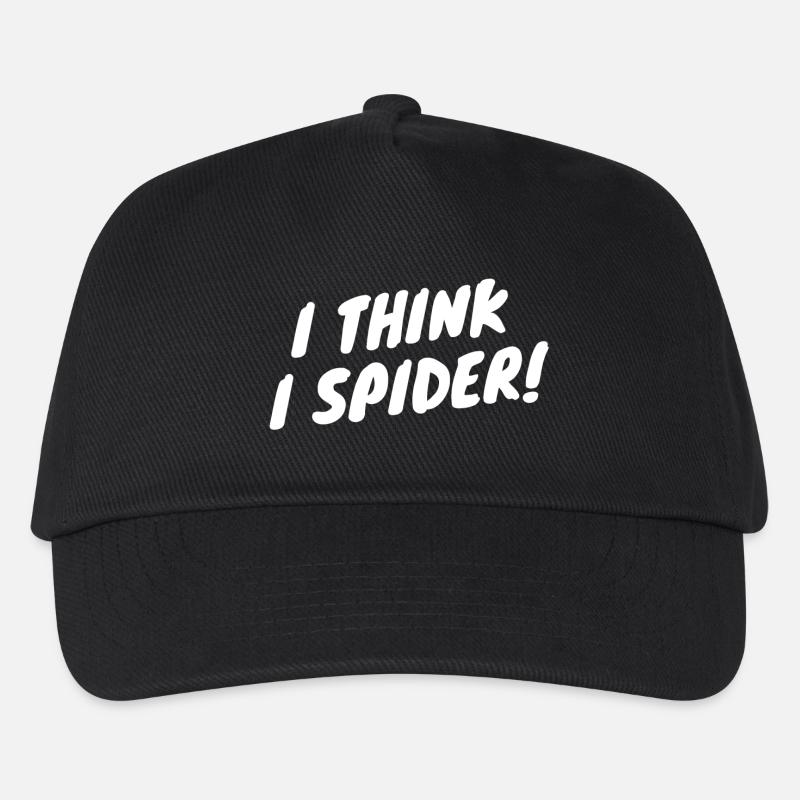 I Think I Spider - Lustige Sprüche - Denglisch - Kinder Basecap - Schwarz