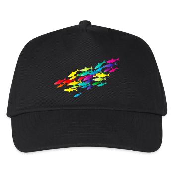 essaim de poisson coloré dans les couleurs vives - Casquette de baseball Enfant - noir - Devant