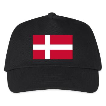 Dänemark Flagge - Kinder Basecap - Schwarz - Vorne