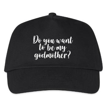 Patentante Godmother Frage Geschenk Patin - Kinder Basecap - Schwarz - Vorne