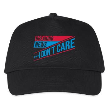 Breaking news don't care - Kinder Basecap - Schwarz - Vorne