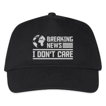 Breaking news don't care - Kinder Basecap - Schwarz - Vorne