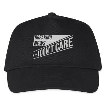 Breaking news don't care - Kinder Basecap - Schwarz - Vorne