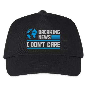 Breaking news don't care - Kinder Basecap - Schwarz - Vorne