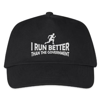 run better than government - Kids’ Baseball Cap - black - Front