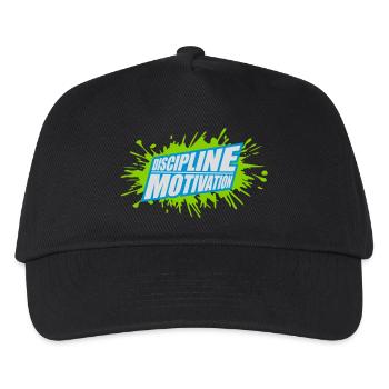 discipline over motivation quote - Kids’ Baseball Cap - black - Front