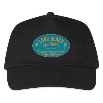 Long Beach California Retro Beach Motif - Kids’ Baseball Cap - black - Front