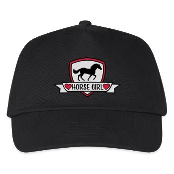 horse girl Zitat Design - Kinder Basecap - Schwarz - Vorne
