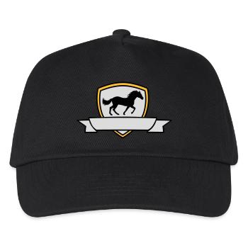 Bouclier d’armoiries du cheval Banner - Casquette de baseball Enfant - noir - Devant