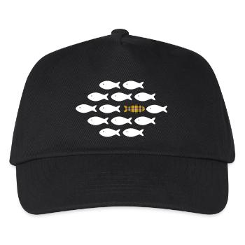 Kornische Fische schwimmen ihren eigenen Weg - Kinder Basecap - Schwarz - Vorne