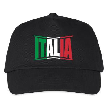 T-Shirt Italien Flagge Italien Italien Italie - Kinder Basecap - Schwarz - Vorne