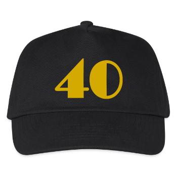 40. 40 JAHRE. 40-jähriges Jubiläum. GEBURTSTAG 40 JAHRE. - Kinder Basecap - Schwarz - Vorne