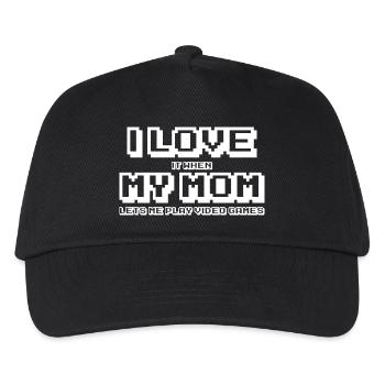 Ich liebe es, wenn meine Mutter mich Videospiele spielen lässt - Kinder Basecap - Schwarz - Vorne