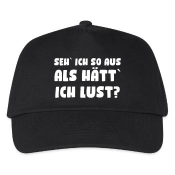 Seh` ich so aus, als hätt` ich Lust? - Kinder Basecap - Schwarz - Vorne