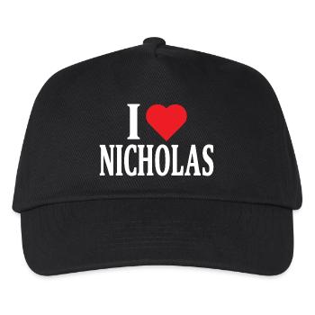 t-shirt I love Nicholas t-shirt gift idea - Kids’ Baseball Cap - black - Front