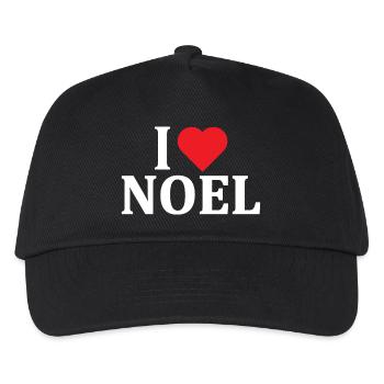 T-Shirt I love Noel T-Shirt Geschenkidee - Kinder Basecap - Schwarz - Vorne