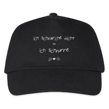 Ich schnarche nicht - ich schnurre - Kinder Basecap - Schwarz - Vorne