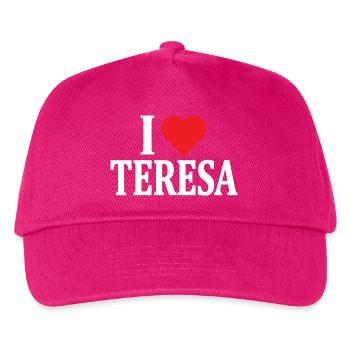 T-Shirt Ich liebe Teresa T-Shirt Geschenkidee - Kinder Basecap - Fuchsia - Vorne