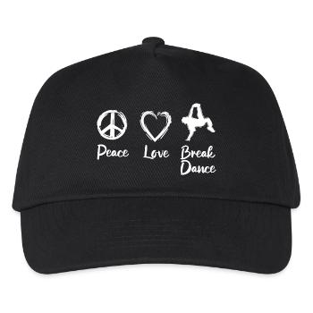 Peace Love Break Dance - Kids’ Baseball Cap - black - Front