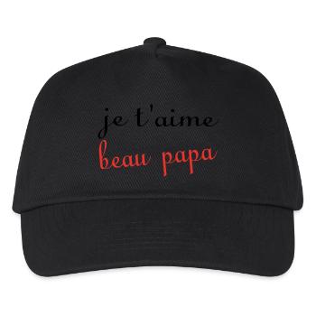 Ich liebe dich, Stiefvater - Kinder Basecap - Schwarz - Vorne