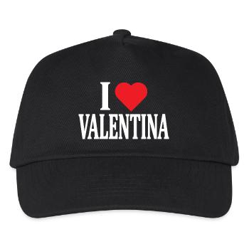 T-Shirt I love Valentina T-Shirt Geschenkidee - Kinder Basecap - Schwarz - Vorne