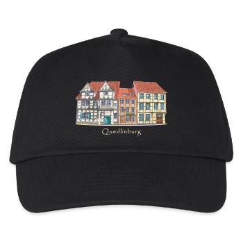 Quedlinburg, Welterbestadt Deutschland, Zeichnung - Kinder Basecap - Schwarz - Vorne