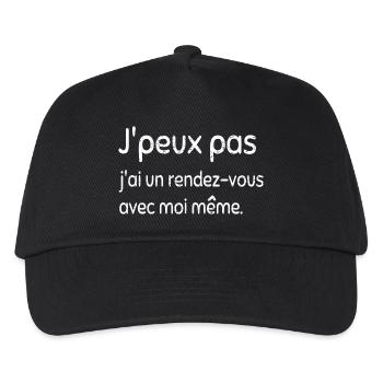 Je peux pas, j'ai un rendez-vous avec moi-même - Casquette de baseball Enfant - noir - Devant