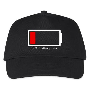 Battery low - Kids’ Baseball Cap - black - Front