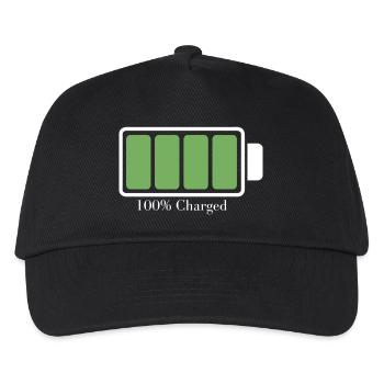 Charged battery - Kids’ Baseball Cap - black - Front