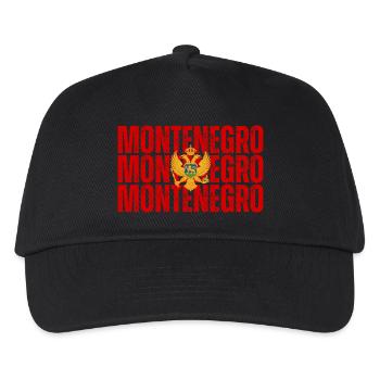 Flag of Montenegro - Kids’ Baseball Cap - black - Front