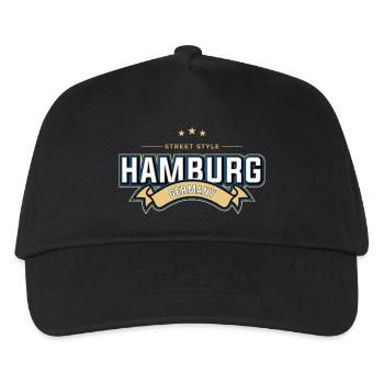 Hamburg - Kinder Basecap - Schwarz - Vorne
