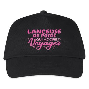 Lanceuse de poids globe-trotteuse passionnée - Casquette de baseball Enfant - noir - Devant