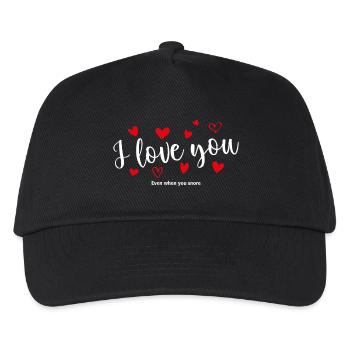 T-shirt / Je t’aime / Je t’aime / Je t’aime - Casquette de baseball Enfant - noir - Devant