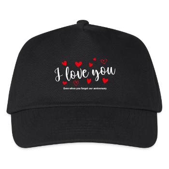 Je T'aime / I Love You / Te Quiero 20 T-Shirt - Kinder Basecap - Schwarz - Vorne