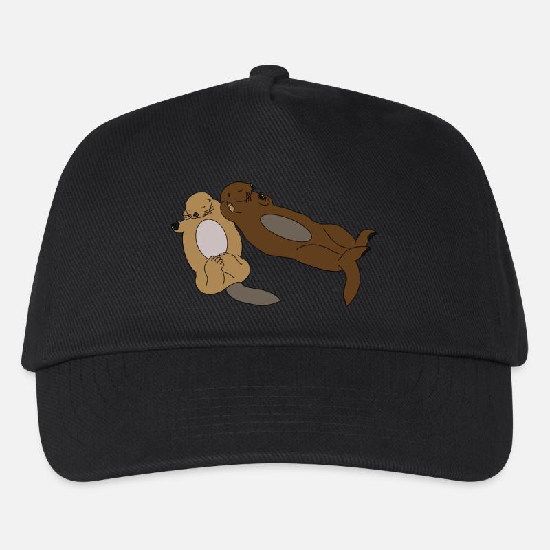 Süße schlafende Otter - Kinder Basecap - Schwarz