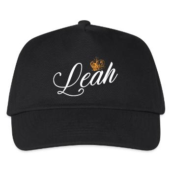 Leah Benutzerdefinierter Name für Frauen Kinder Kleinkinder - Leah - Kinder Basecap - Schwarz - Vorne