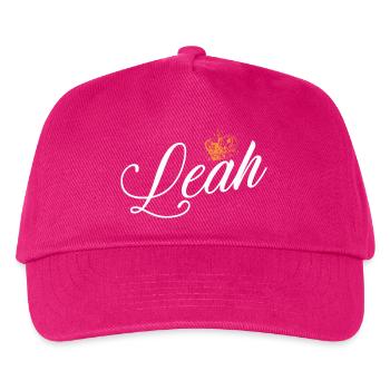 Leah Benutzerdefinierter Name für Frauen Kinder Kleinkinder - Leah - Kinder Basecap - Fuchsia - Vorne