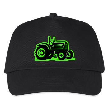 Traktor Landwirtschaft Symbol - Kinder Basecap - Schwarz - Vorne