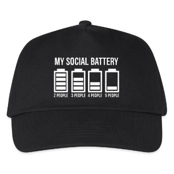 my social battery - Kids’ Baseball Cap - black - Front